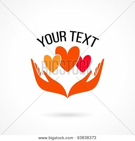 Logo with hands and hearts