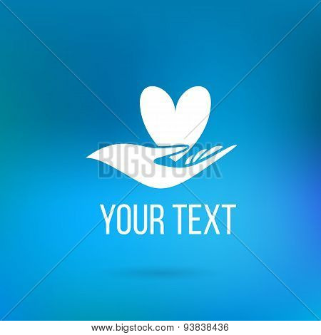 Logo with hands and heart