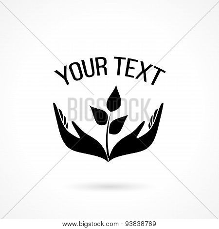 logo with hands and plant