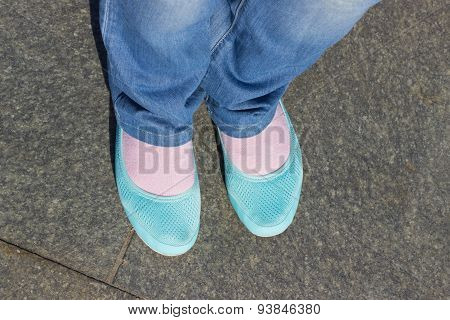 Feet And Shoes. Selfie Image