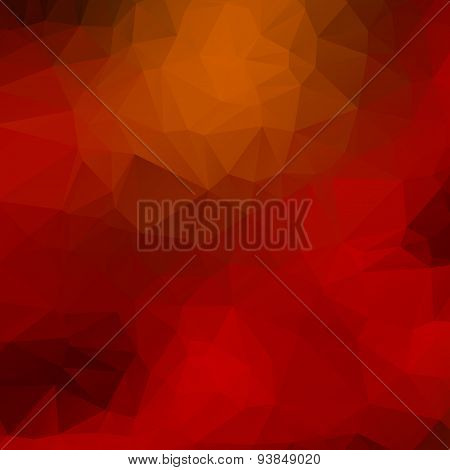 Orange, red, black low poly background
