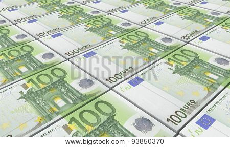 European currency bills stacks background.
