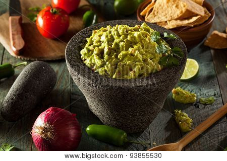 Homemade Fresh Guacamole And Chips