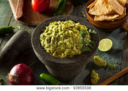 Homemade Fresh Guacamole And Chips