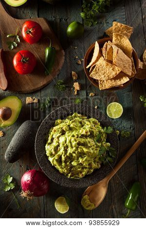 Homemade Fresh Guacamole And Chips