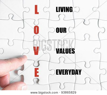 Last Puzzle Piece With Business Acronym Love