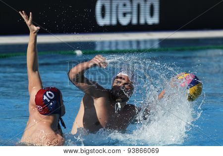 BARCELONA - MAY, 29: Boris Vapensky of ZF Eger during a LEN Champions League Final Six match against Szolnoki VSK at the Picornell Swimming pool on May 29 2015 in Barcelona Spain