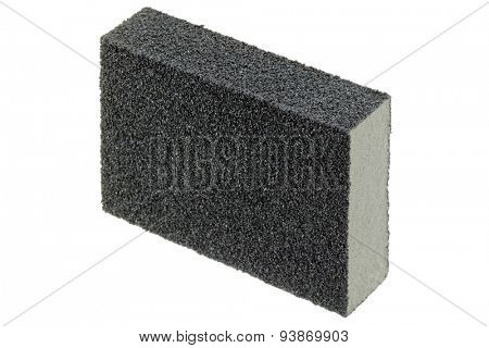 Flexible and non absorbent sanding sponge with 2 sanding grits