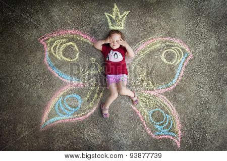 Little girl Butterfly, HIDE AND SEEK.