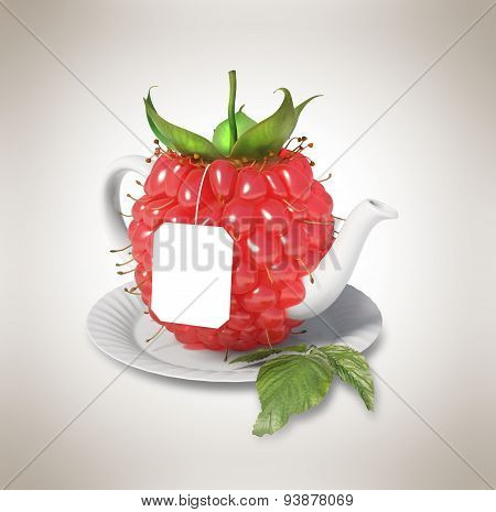 Raspberry tea cup