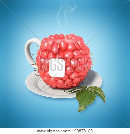 Raspberry tea cup