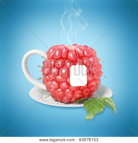 Raspberry tea cup