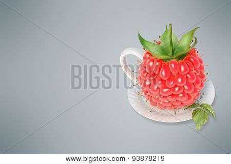 Raspberry tea cup