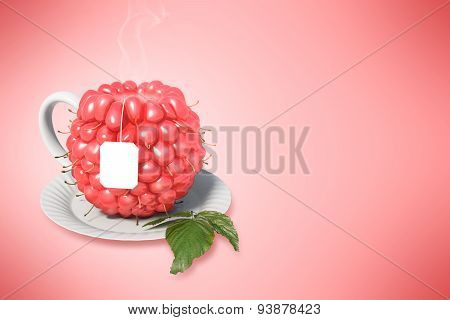 Raspberry tea cup