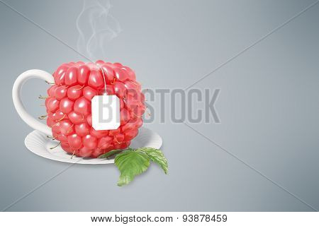 Raspberry tea cup