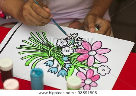 Child painting