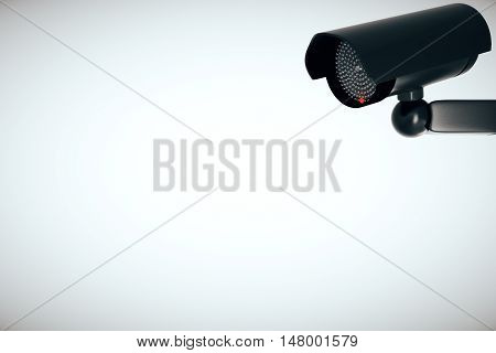 CCTV security camera on light background with copy space. 3D Rendering