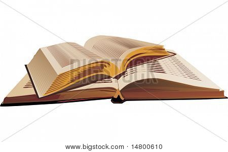 resimde beyaz zemin üzerine izole iki açık kitap