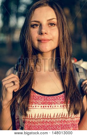 Backpacker Casual Travel Tourist Carefree Nature Concept