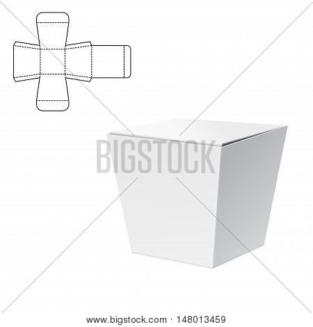 Vector Illustration of Diecut Craft Box for Design, Website, Background, Banner. Retail Folding package Template. Fold pack with dieline for your brand on it