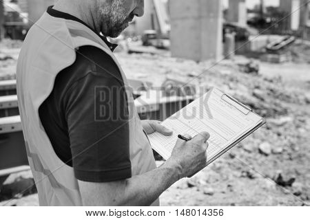 Architecture Construction Safety First Career Concept