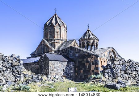 Monastery Ohanavank surrounded by the remains of cyclopean wall