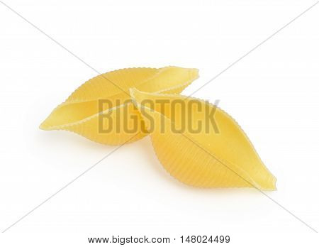 Uncooked pasta isolated on the white background