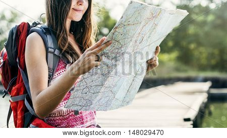 Map Destination Direction Route Travel Trip Trek Concept