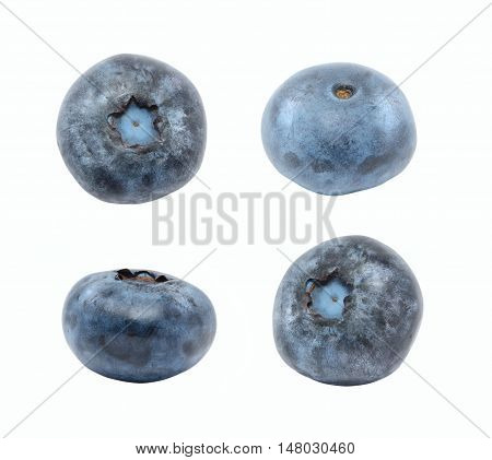 Set of blueberry isolated on white background