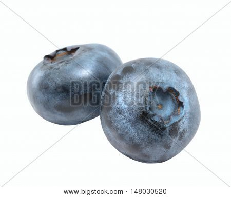 Two blueberry isolated on the white background