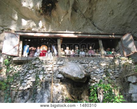 Deatail egy Toraja temető, Rantepao, sziget Sulawesi, Indonézia