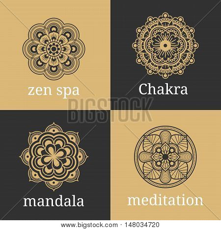 Vintage luxury floral sign for tattoo logo and decorative design element. Vector illustration