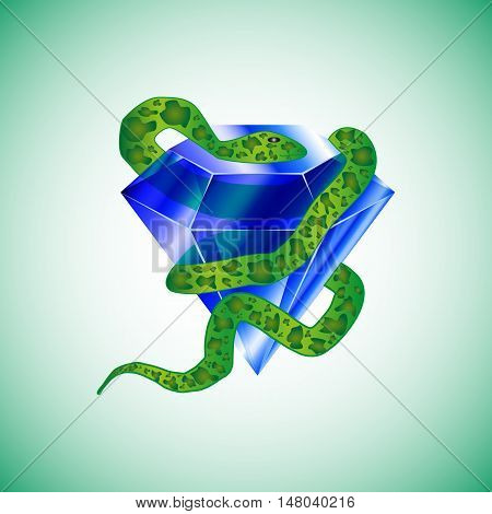 Diamond isolated on white photo-realistic vector illustration
