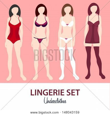 Fashion lingerie set. Underclothes. Girl in lingerie