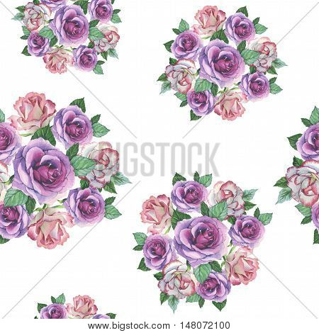 Wildflower rose flower pattern in a watercolor style isolated. Full name of the plant: rose, platyrhodon, rosa. Aquarelle flower could be used for background, texture, pattern, frame or border.