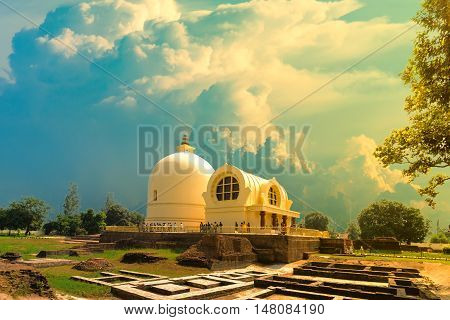 Parinirvana Stupa is Public worship Buddhist landmark and the holy place for Buddhism in Kushinagar India