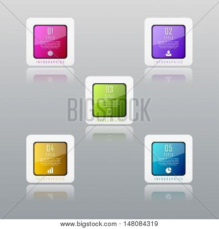 Infographic business concept with 5 options, parts, steps. Infographic design template and marketing icons