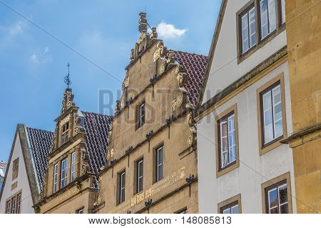 Historical Facades On The Central Market Square Of Bielefeld