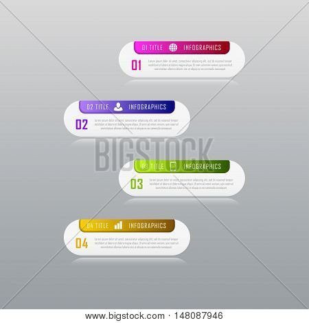 Infographic business concept with 4 options, parts, steps. Infographic design template and marketing icons