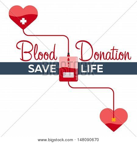 Blood Donation Banner. Medical Illustration Vector Illustration