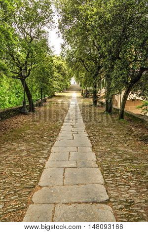 Alley To Sanctuary Of Nostra Signora Di Montallegro
