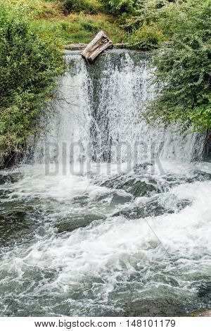 A view of a section of Tumwater Falls in Tumwater Washington.