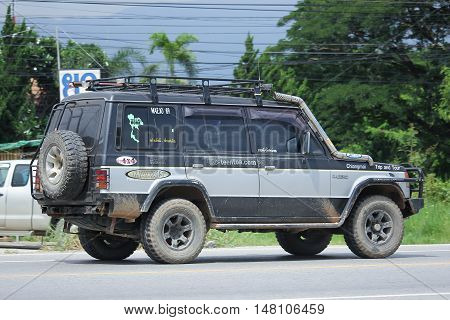 CHIANGMAI THAILAND -AUGUST 18 2016: Old Mitsubishi Pajero Suv Car. On road no.1001 8 km from Chiangmai city.