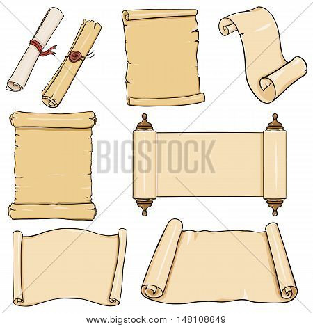 Vectror Set Of  Cartoon Scrolls