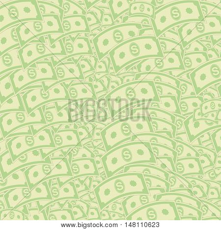 Set of Paper Dollars Pattern. American Banknotes. Cash Money. US Currency