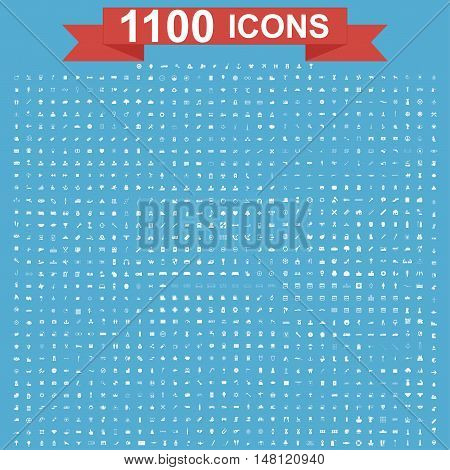 1100 Icon set. Vector concept illustration for design.