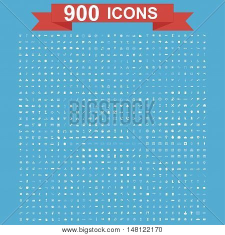 900 Icon set. Vector concept illustration for design.