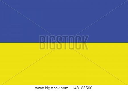 The National Flag of Ukraine. Horizontal banner of two equally sized bands of blue and yellow. Proper proportions and colors. Vector illustration in eps8.