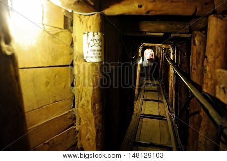 Inside the Sarajevo Tunnel built in 1993 to protect civilians during the siege of the city of Sarajevo by serbian army
