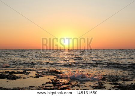 Summer sunset on the West coast of the Crimea